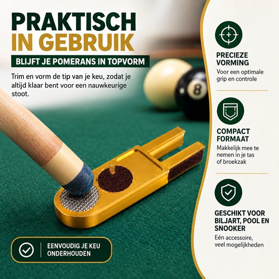 BukkitBow - Biljartkeu Tip Trimmer - Pool en Snooker Keu Shaper - Biljart Accessoire van Merkloos — afbeelding 3