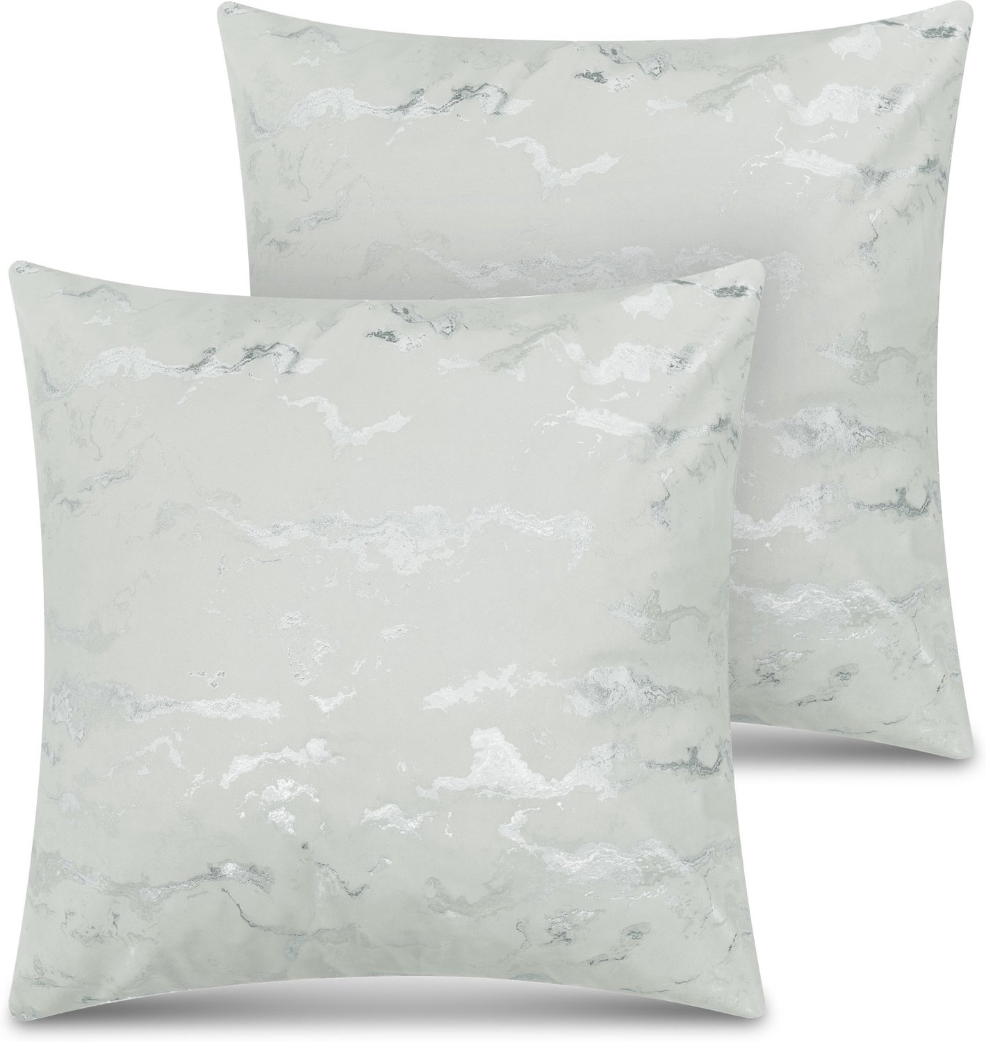 2 kussenslopen met marmermotief, 60 x 60 cm, „Carrara“