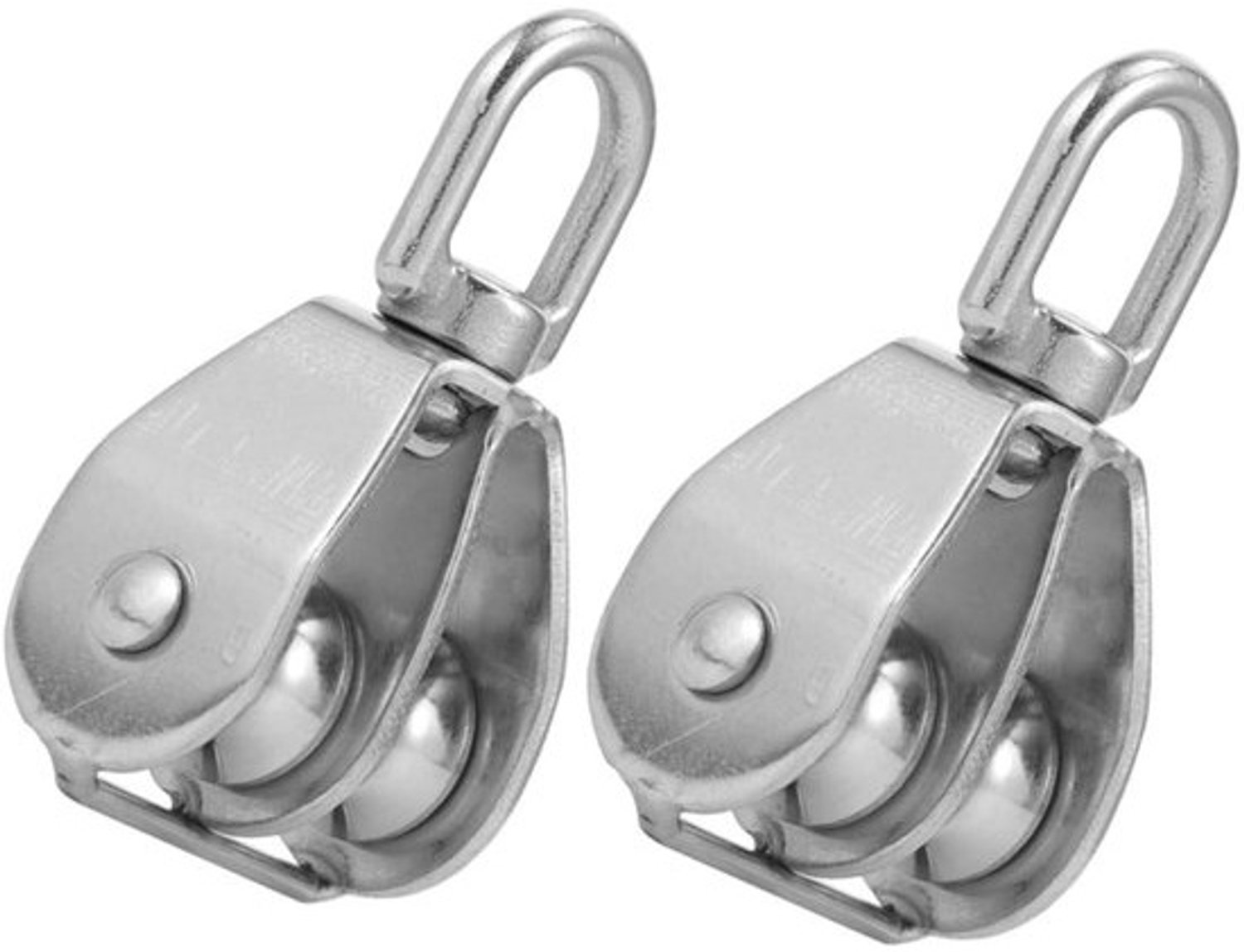 Verplaatsbare katrolblokken - Dubbele hefkatrol - Zware lasten tillen - Roestvrij staal - 6 x 3 x 2 cm