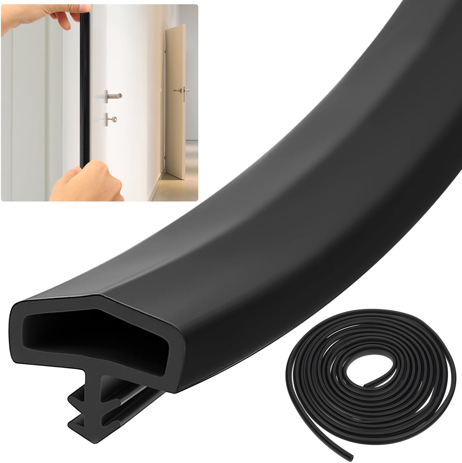 Tochtstrip - TPE-rubber - 5 m - 12 x 6 mm