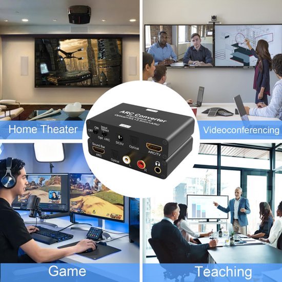 HDMI ARC audio extractor 192kHz DAC-audio omvormer, ARC/optische Toslink SPDIF naar SPDIF RCA L/R 3,5 mm Aux Stereo audio-adapter, HDMI ARC audio tv-adapter en digitaal naar analoge — afbeelding 4