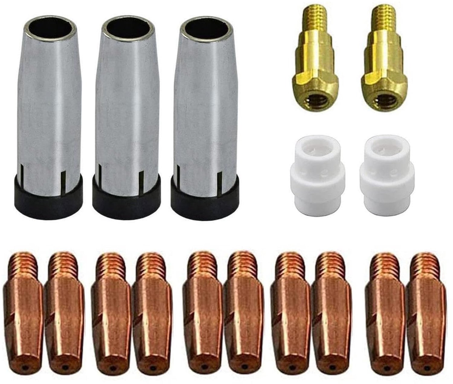 MIG MAG contacttips M6 1,2 mm set van 17 stuks
