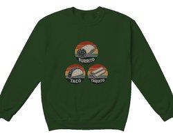 Burrito Sweater – BURRITO TACO TAQUITO – Eten Outfit – Unisex Sweater voor Dames & Heren – Leuk Cadeau voor Food Lovers