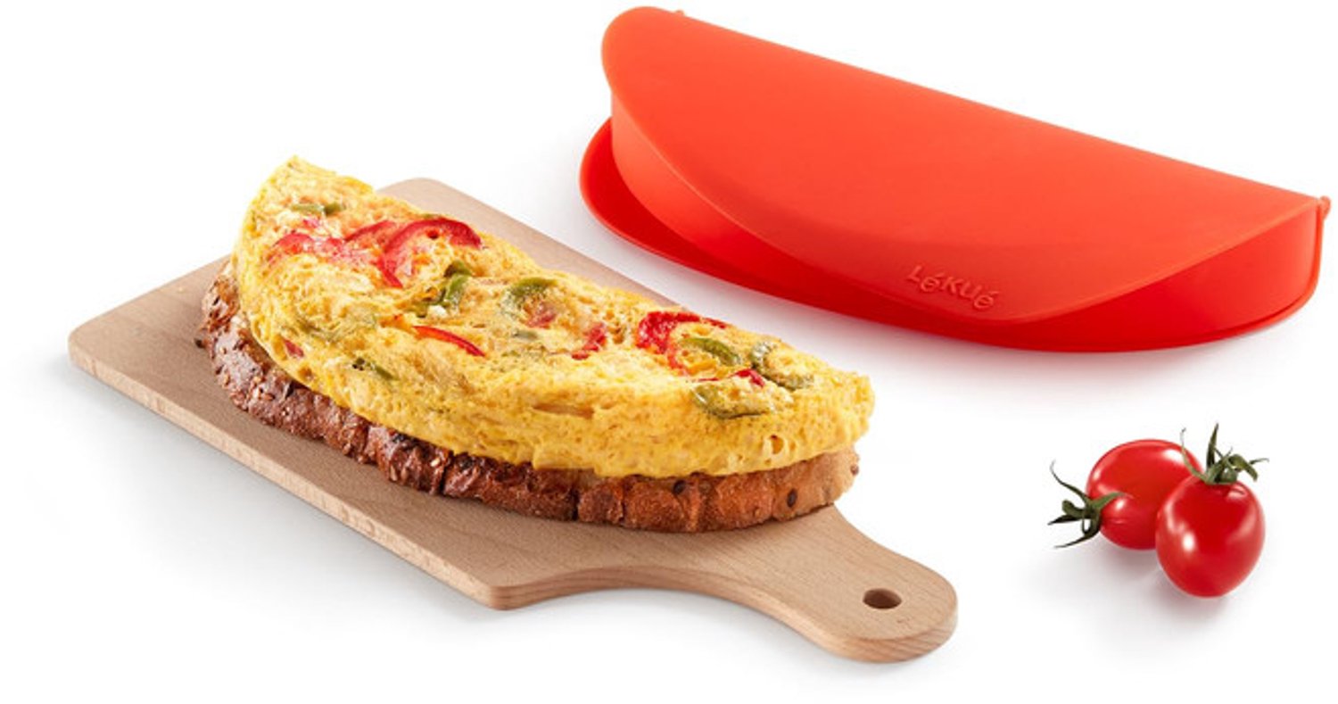 Omeletkoker voor de magnetron, rood, 0,4 l