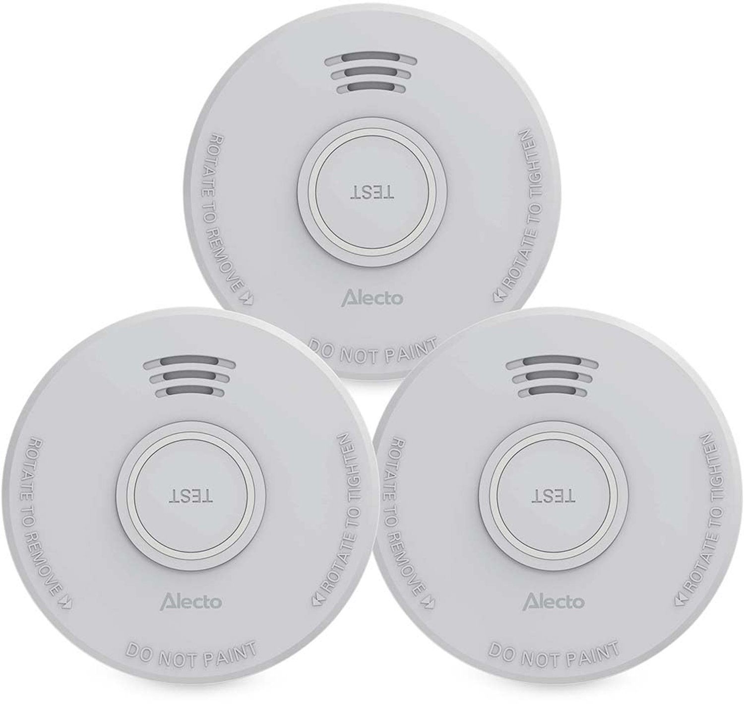 Set van 3 Foto-Elektrische Rookmelders met 85 dB Alarm