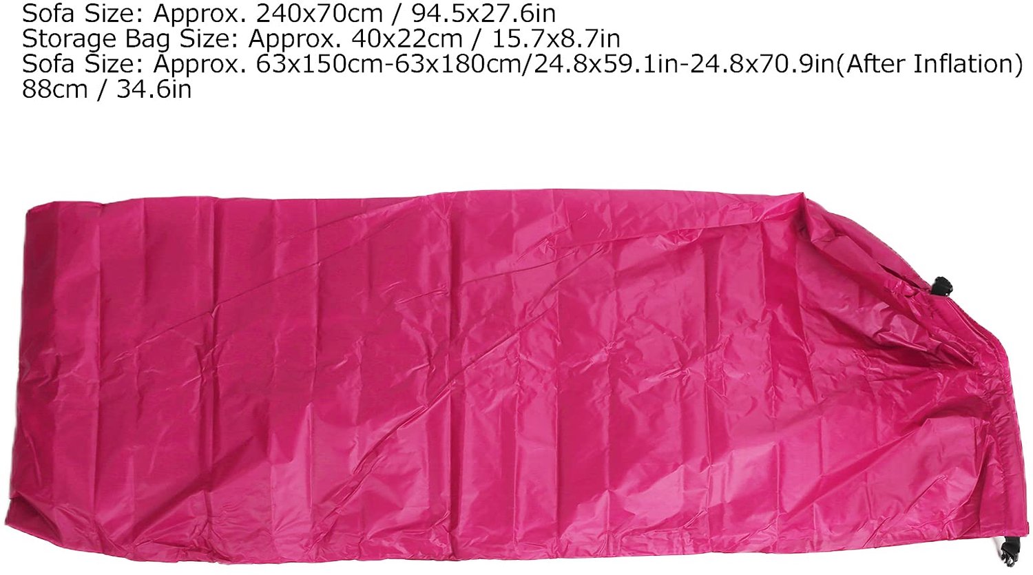 Opblaasbare Lounger Ergonomisch - Opvouwbare Sofa - Hangmat - Voor Strand/Camping - Lichtgewicht - Comfortabele Hoofdsteun - Luchtbank