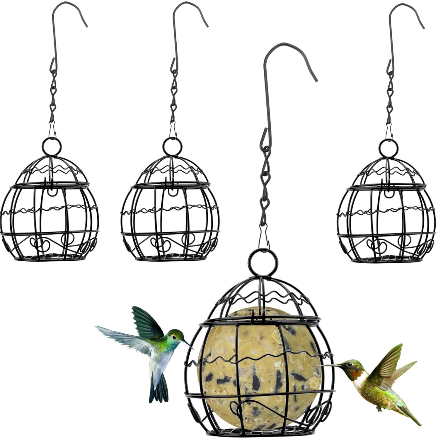 Set van 4 Weerbestendige Vogelvoeders voor de Tuin