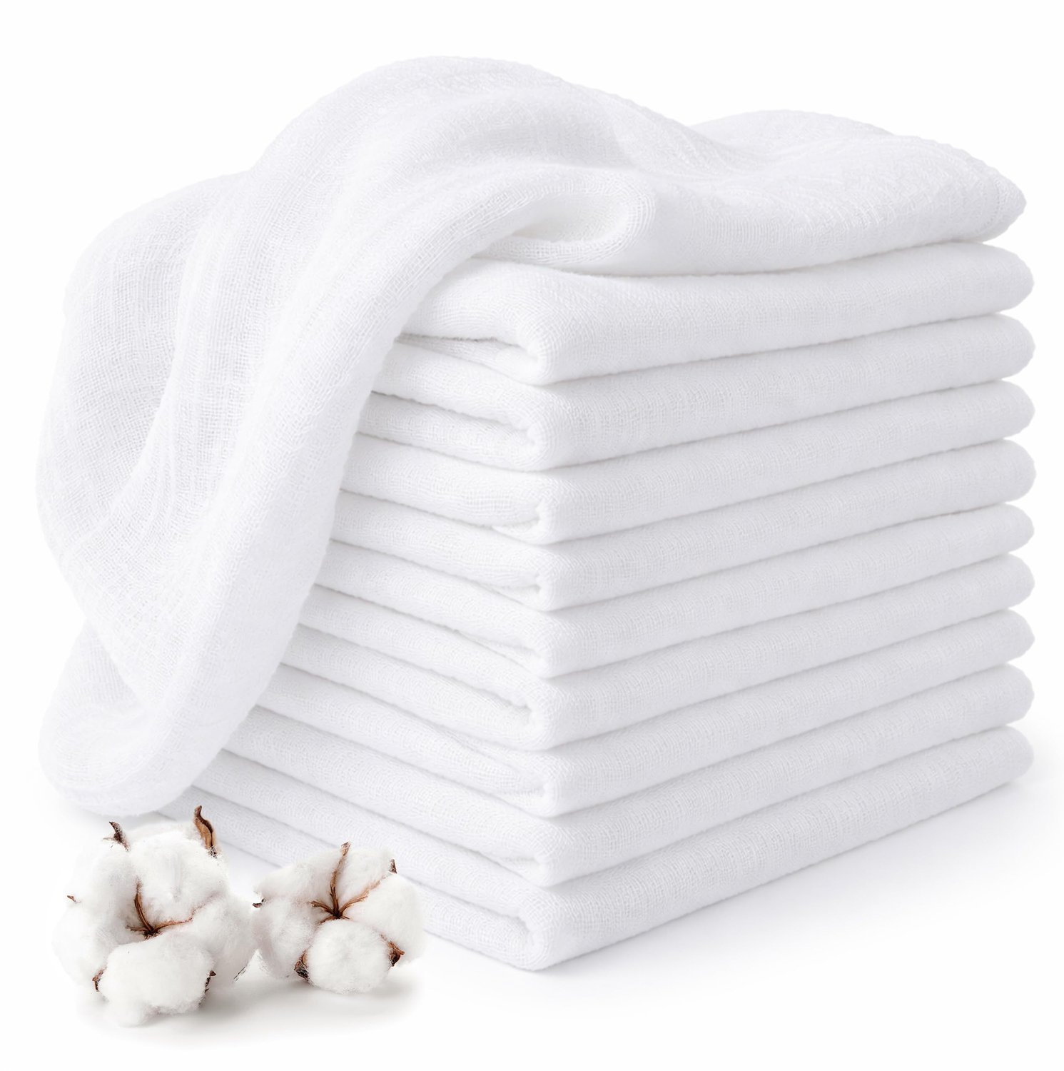 Babydoekjes Set van 10 - 30 x 30 cm van 100% Katoen