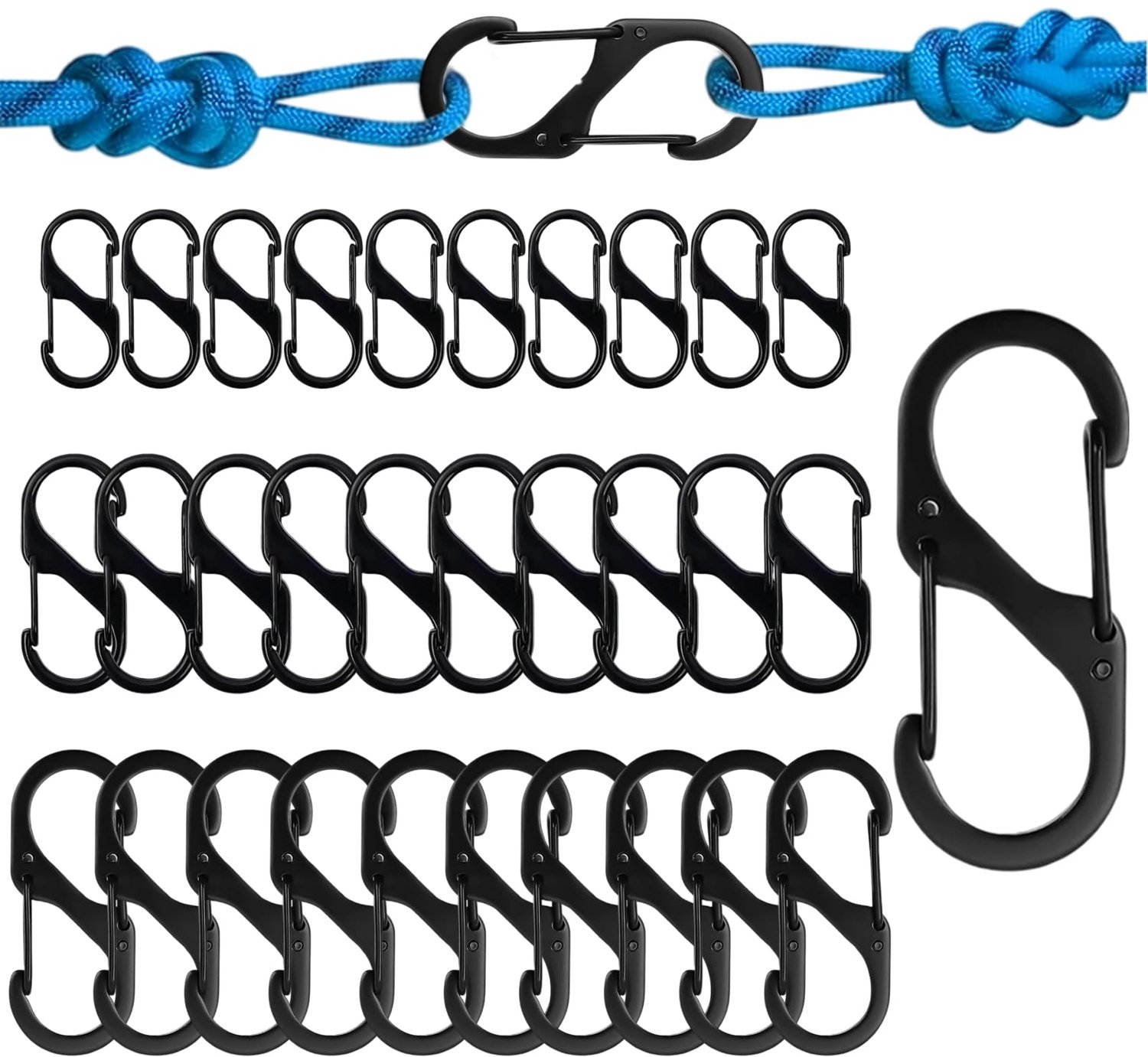 Set van 30 S-Vormige Carabiners voor Outdoor