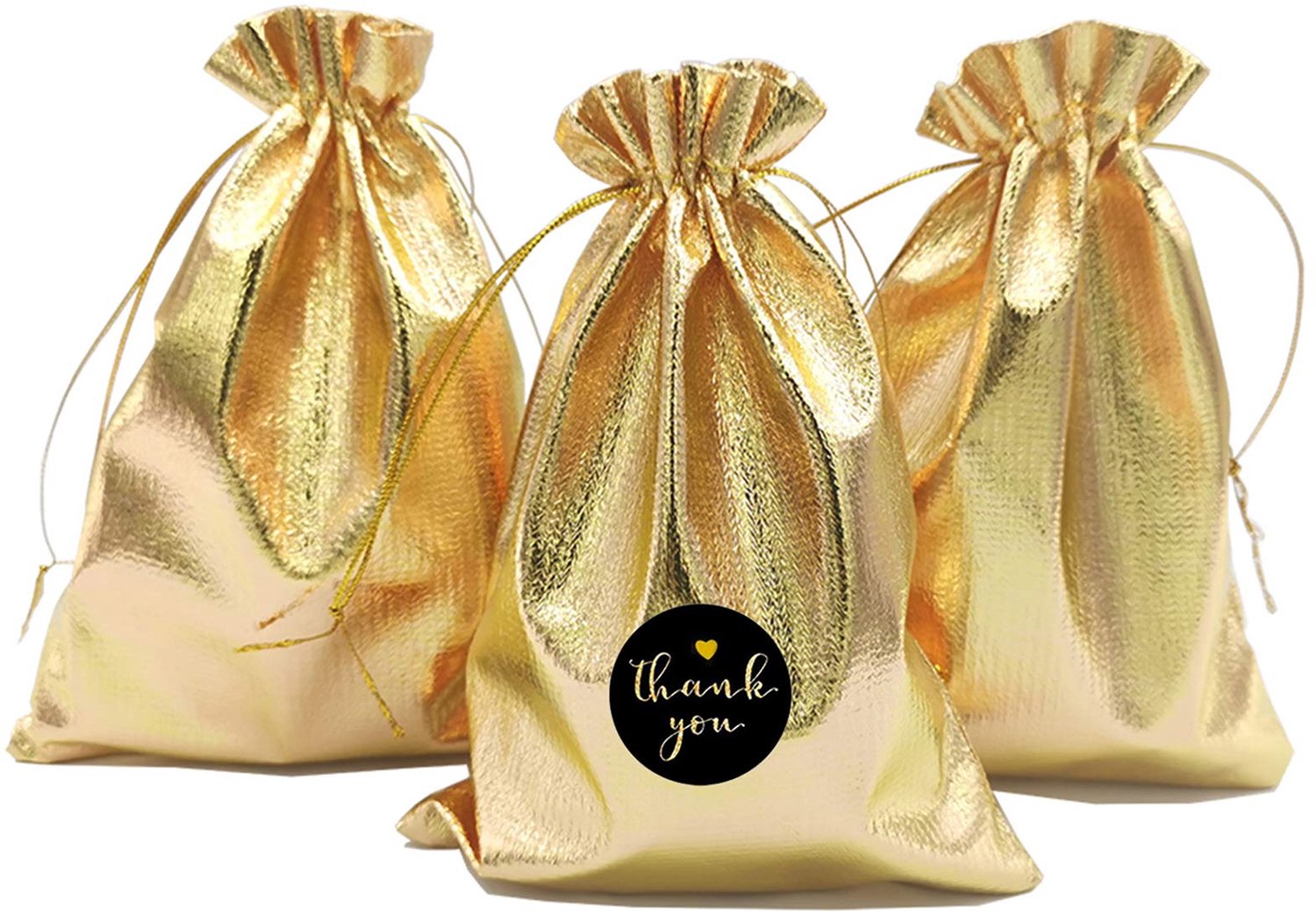 Set van 100 Gouden Cadeauzakjes met Koord voor Feestelijke Gelegenheden