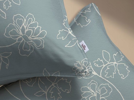 Zohome Alva Dekbedovertrek - Blauw - Lits-jumeaux - Dekbedhoes van 100% Katoen-Flanel - Bloemen - 260x220 + 2 slopen 60/70 cm - AW25 van Merkloos — afbeelding 5