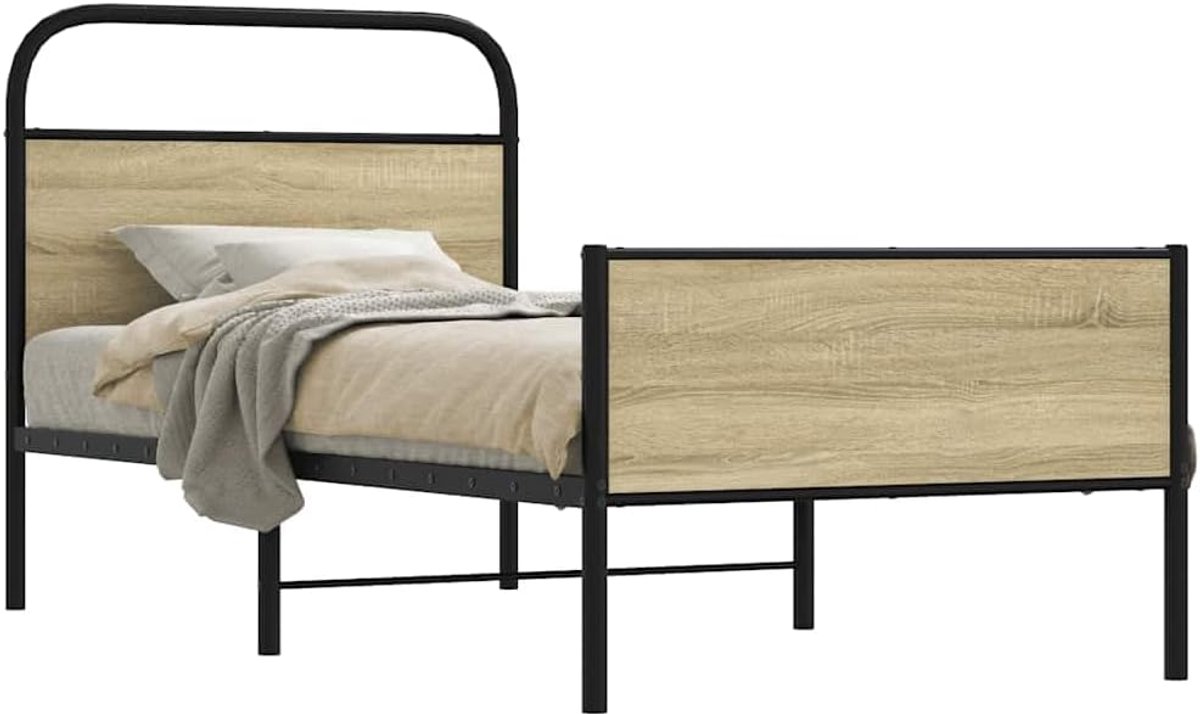 Bedframe klassiek tijdloos design Sonoma eiken 80x200 cm