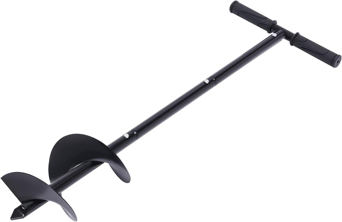 Grondboor voor boormachine, tuinboor hand Ø 150 mm, spiraalboor met handschoenen, T-vormige handboor voor planten en boren