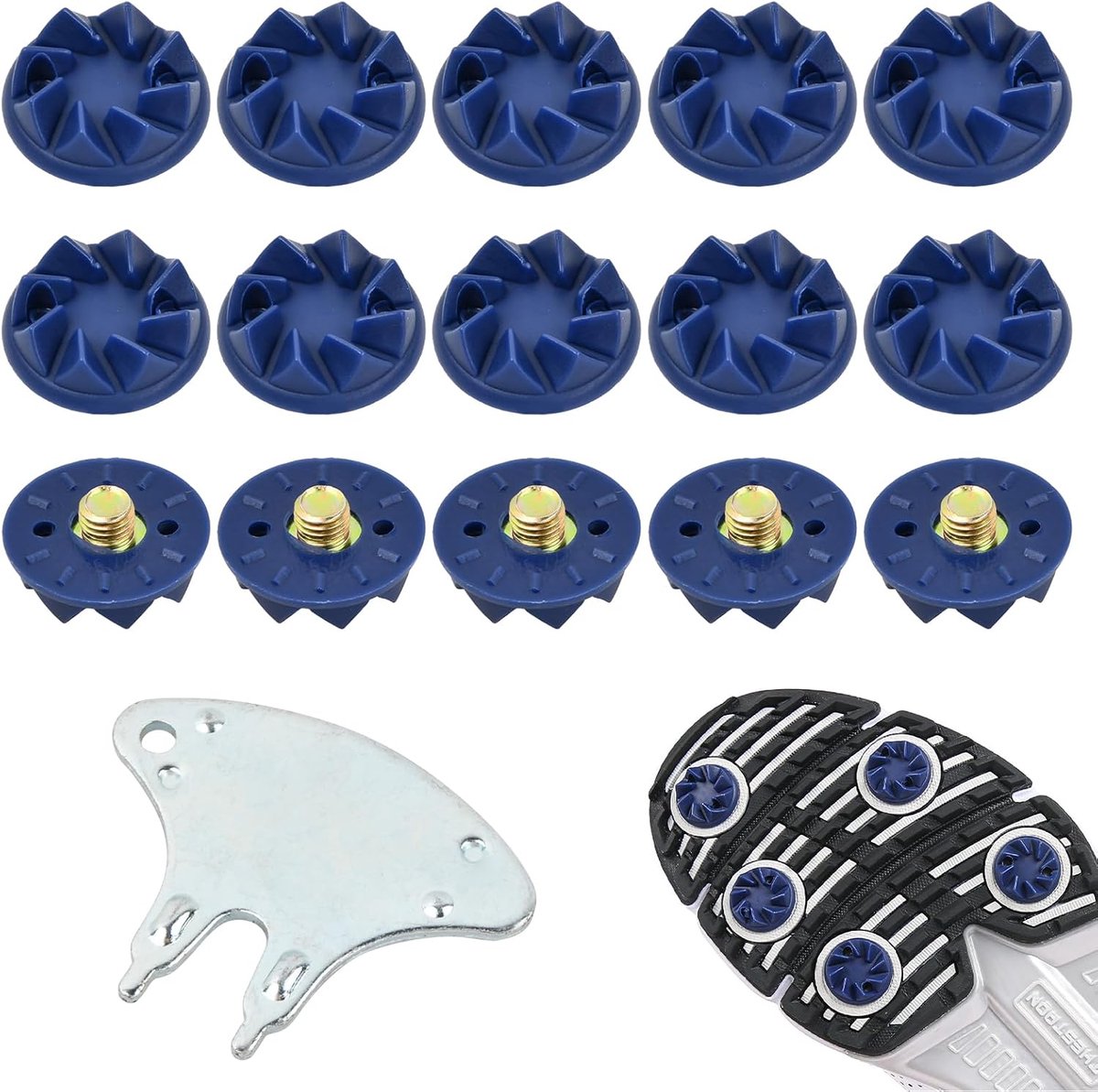 20 stuks golfstokken, golfschoenpunten, antislip golfpuntset, schoenen, reservetanden met sleutel, universele noppen voor schoenen