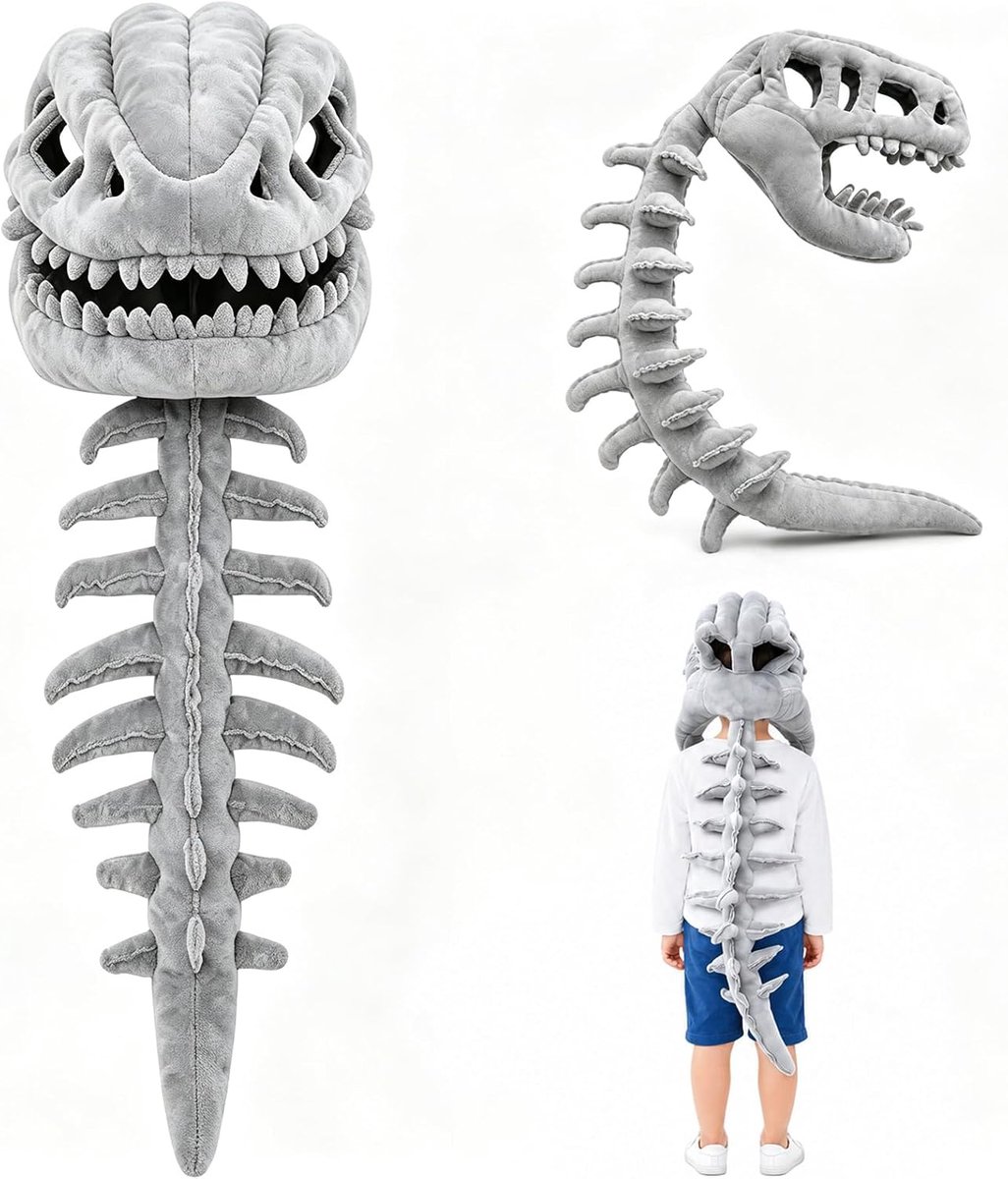 3D dinokostuum, realistisch dinosaurusskeletkostuum voor Halloween