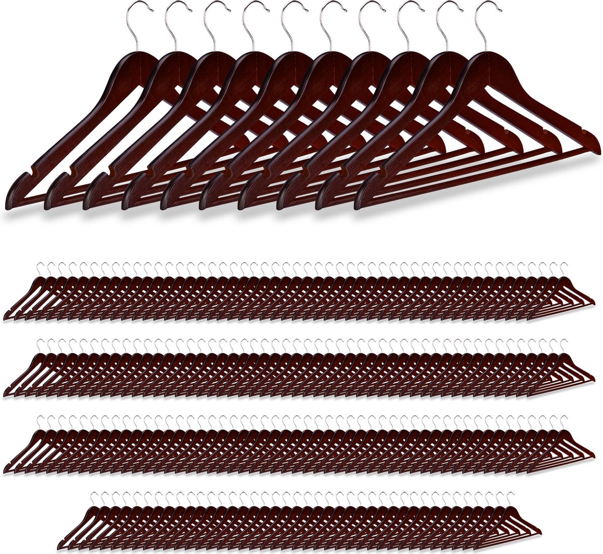 150x Kunststof kledinghangers set kopen