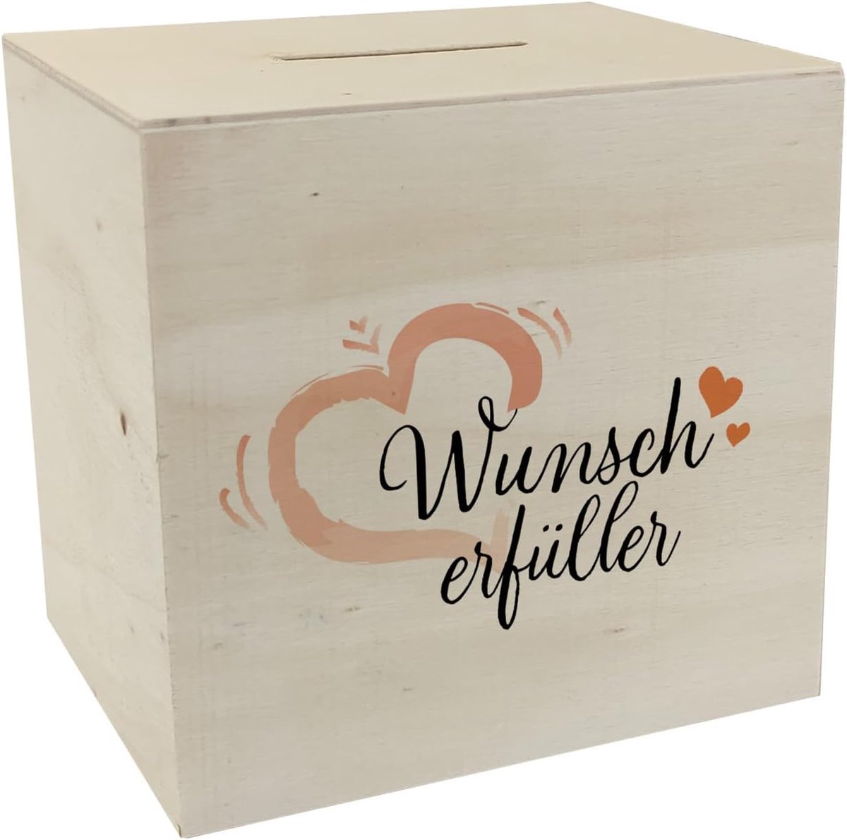 Spaarpot met hartmotief en tekst - wensvervuller met hartjes, een superlief cadeau-idee voor vrouwen voor hun verjaardag of Moederdag, wanneer ze ergens voor aan het sparen zijn.