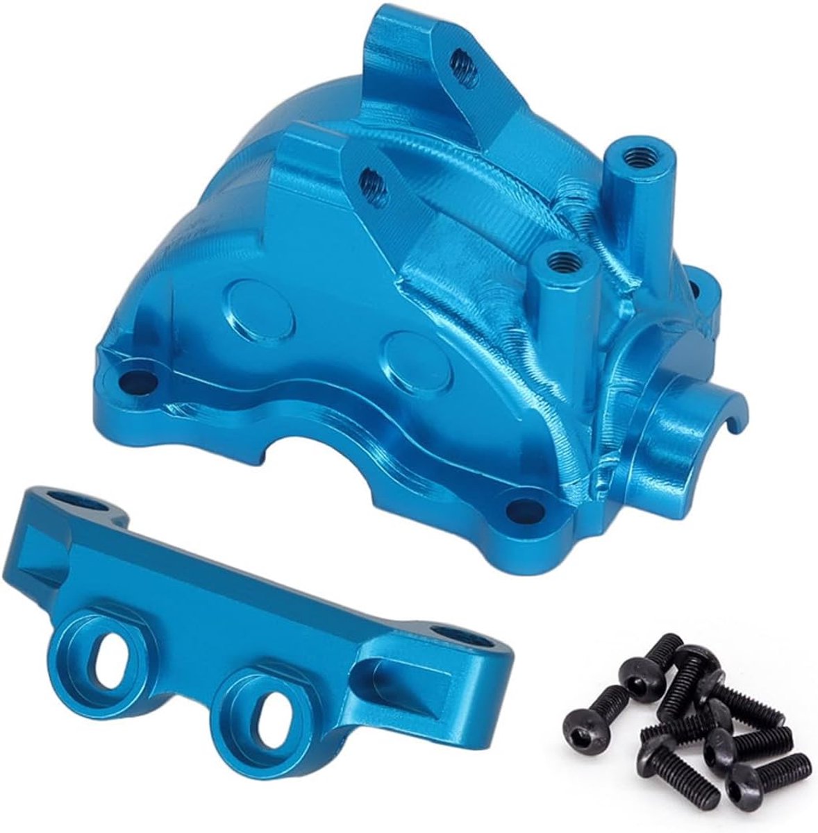 Differentieeldeksel Voor en Achter voor TT02 TT-02 1/10 RC Auto Versnellingsbakdeksel Arm Code Houder Upgrade Onderdelen (Blauw)