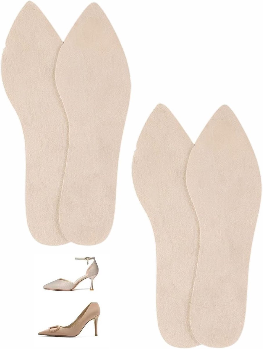 2 Paar Sleifvaste Einlegezolen Dames, Zelfklevende Einlegezolen voor hoge hakken, Comfort Schoenen Inlagen, Zachte Einlegezolen voor Sandalen (B:37-38)