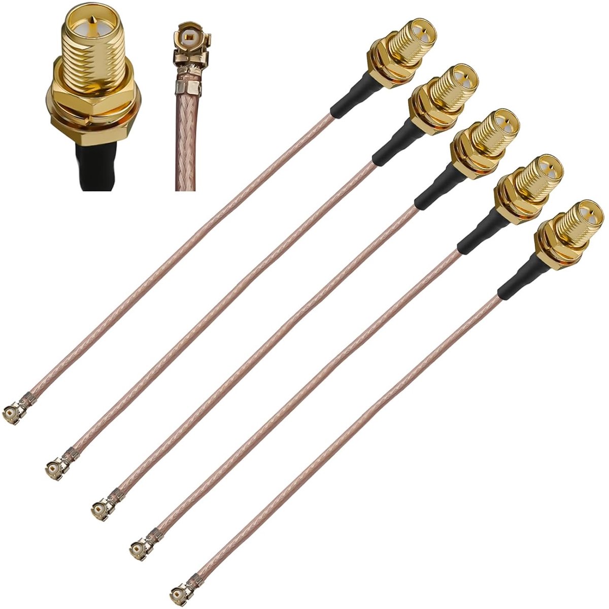 5 STKS RG178 RPSMA IPX antenne Pigtail kabel, U.FL naar RP-SMA vrouwelijke coaxkabel, 6 inch (15 cm) Low Loss RP SMA vrouwelijk naar UFL MHF1 verlengjumper voor wifi-radio's, antenne, mini PCI