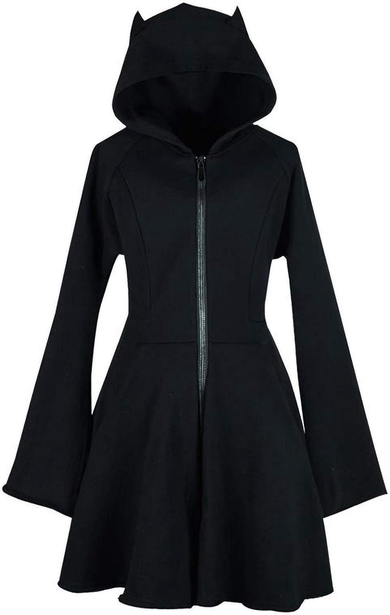 Sweatshirt met capuchon, lange mouwen, trui, dames, kattenoren, schattig, hoodie, manchet, pullover