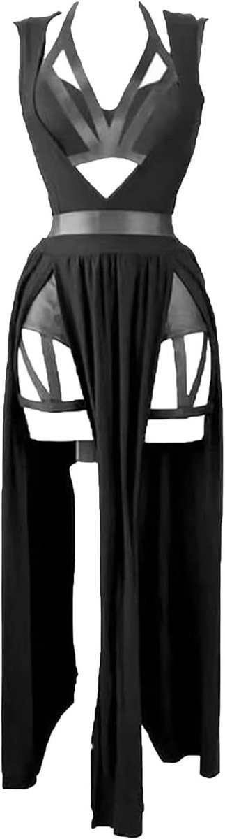 Lingerieset voor dames, transparant, net, body, uitsparingen, tanga, ruches, licht, sensueel, ondeugend, modieus, comfortabel, charmant, A41