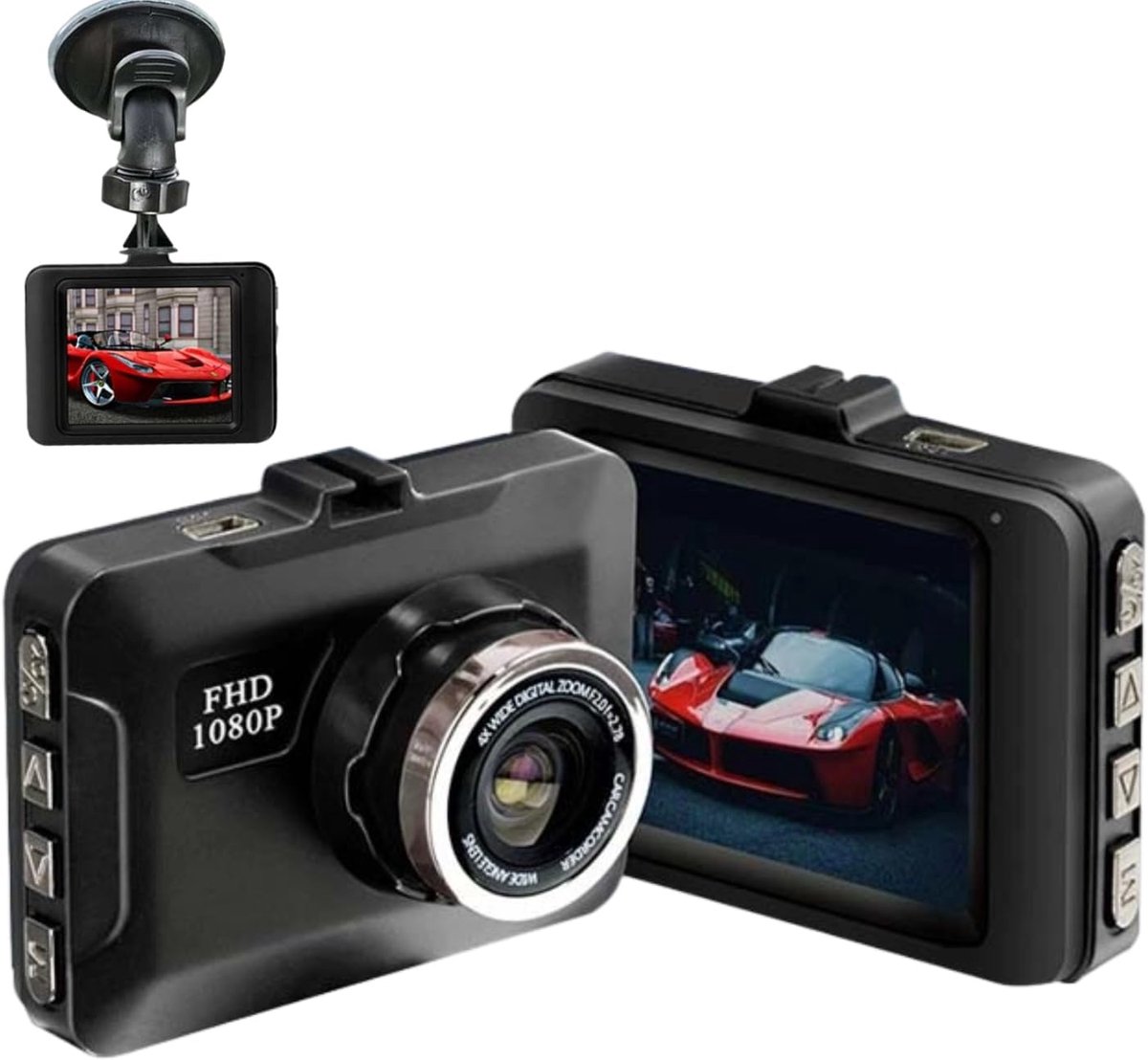 1080P Full HD Autodashcam, Dashboardcamera met Groothoek, Loop-opname, Bewegingsdetectie, G-Sensor, Parkeermonitor, LDWS, FCW, Eenvoudig te Installeren voor Voertuigveiligheid