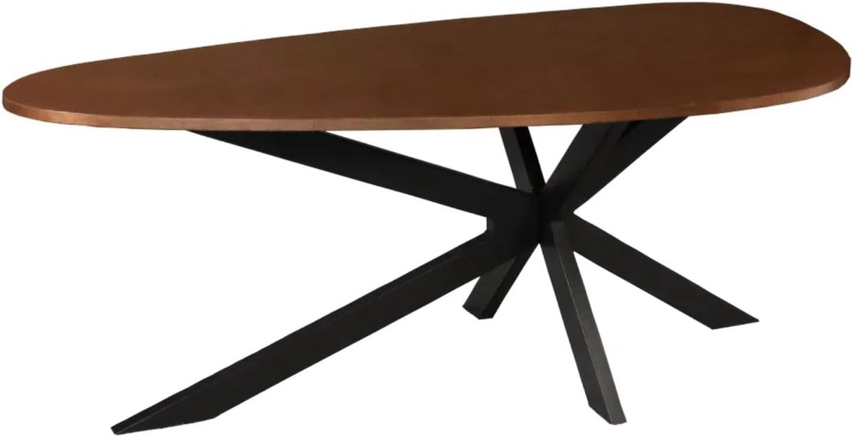 Eettafel organisch Jillian 210cm bruin eiken fineer organische eettafel