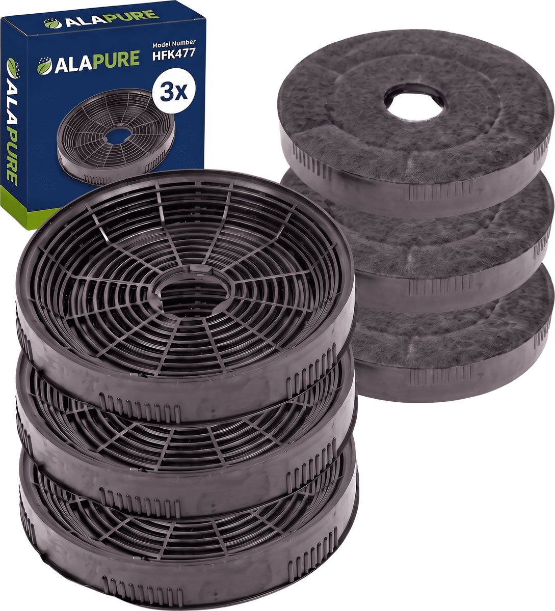 3x Koolstoffilter voor Beko 971100007 / 9189204771 (2 St.)