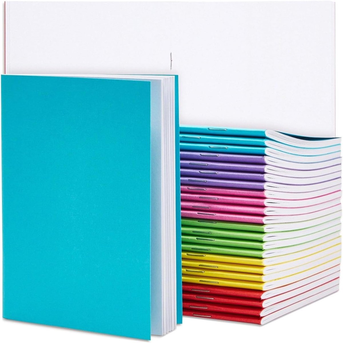24 stuks blanco boeken voor kinderen om verhalen te schrijven, A6 kleurrijke notitieboeken bulk, 11 x 14 cm ongelijnde reisdagboeken, plakboeken voor studenten, schetsen