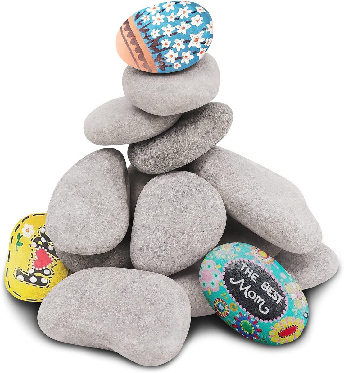 10 stuks siergrind kiezel, grote stenen om te beschilderen, siergrind, decoratieve stenen, platte stenen, kiezel decoratieve stenen natuursteen, platte stenen om te beschilderen, DIY schilderkunst