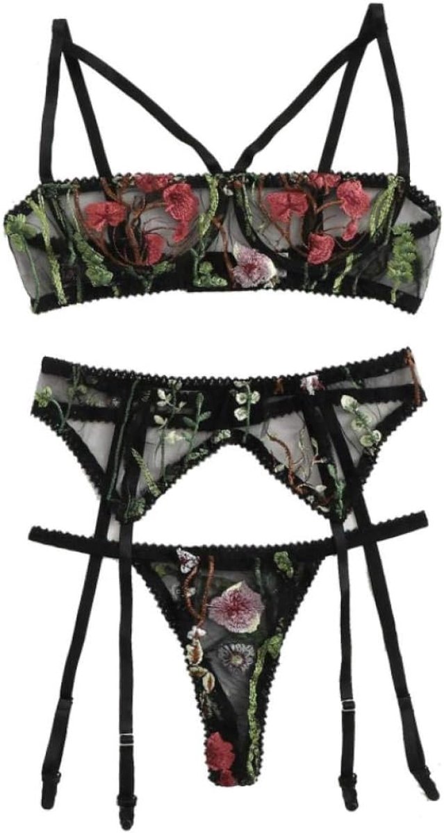 Sexy dames erotische lingerie Sexy lingerie sexy lingerie kostuum dames sexy verleiding transparant ondergoed borduurwerk kanten bodysuit