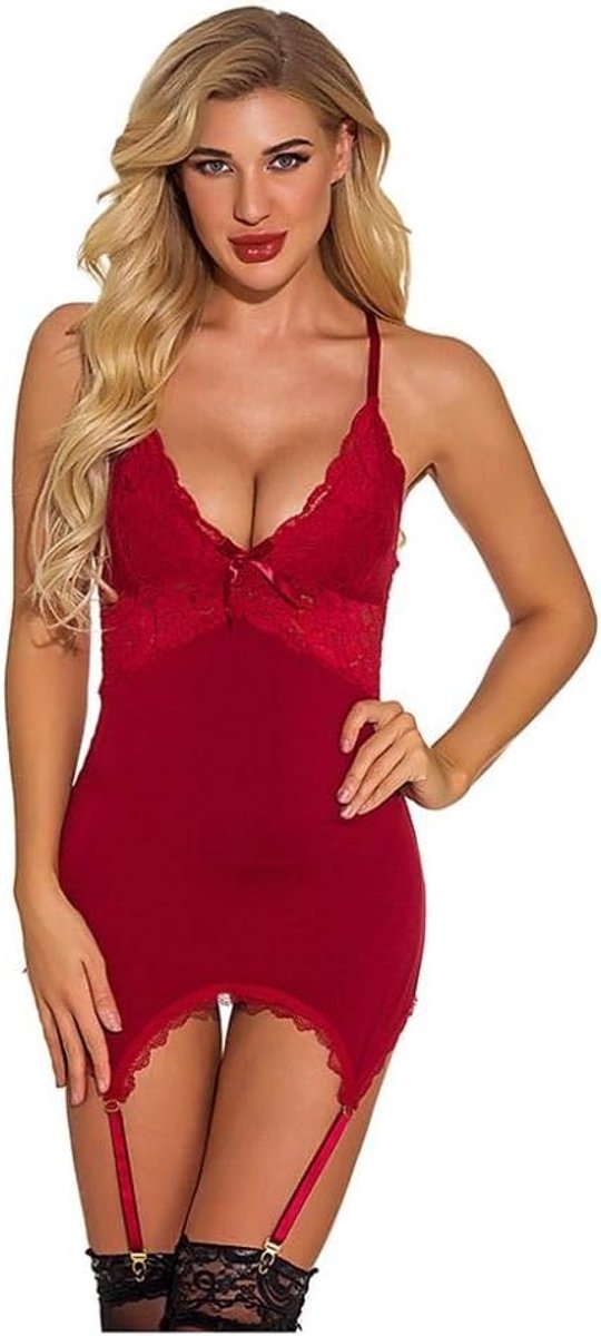 Sets met nachtmode & ochtendjas Vrouwen Sexy Lingerie Kousenband Kanten Beha Verleiding Erotische Lingerie Porno Dames Transparant Ondergoed Set