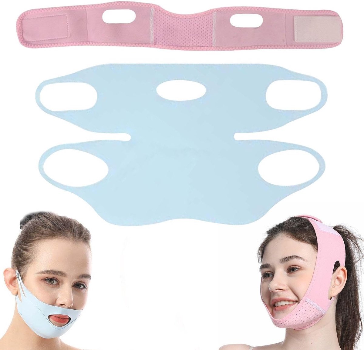 2 stuks V-vormig hefmasker, creatieve persoonlijkheid, gezichtsliftbandage voor mannen en vrouwen, herbruikbaar, vorm- en schoonheidsgereedschappen.