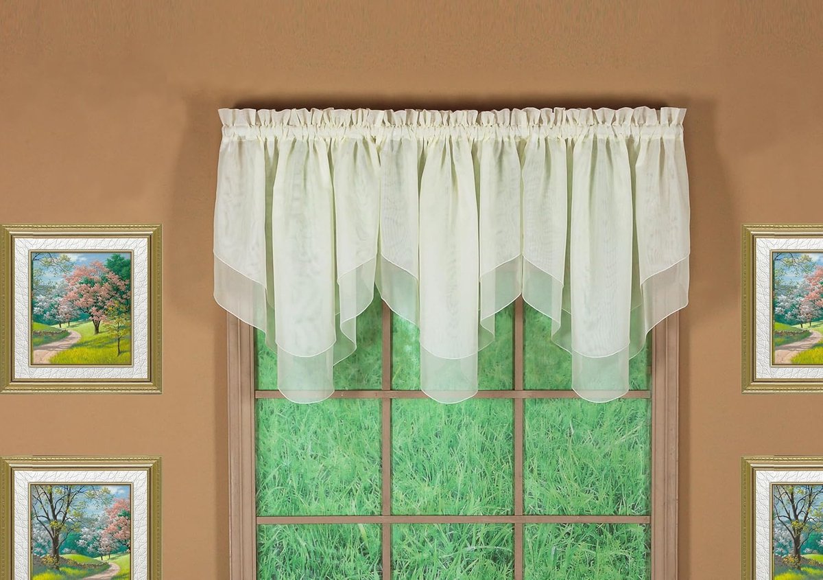 Curtain Emelia Gordijn Ascot - 63,5 cm Originele Voile Ecru, 101,6 x 63,5 cm (B x L)