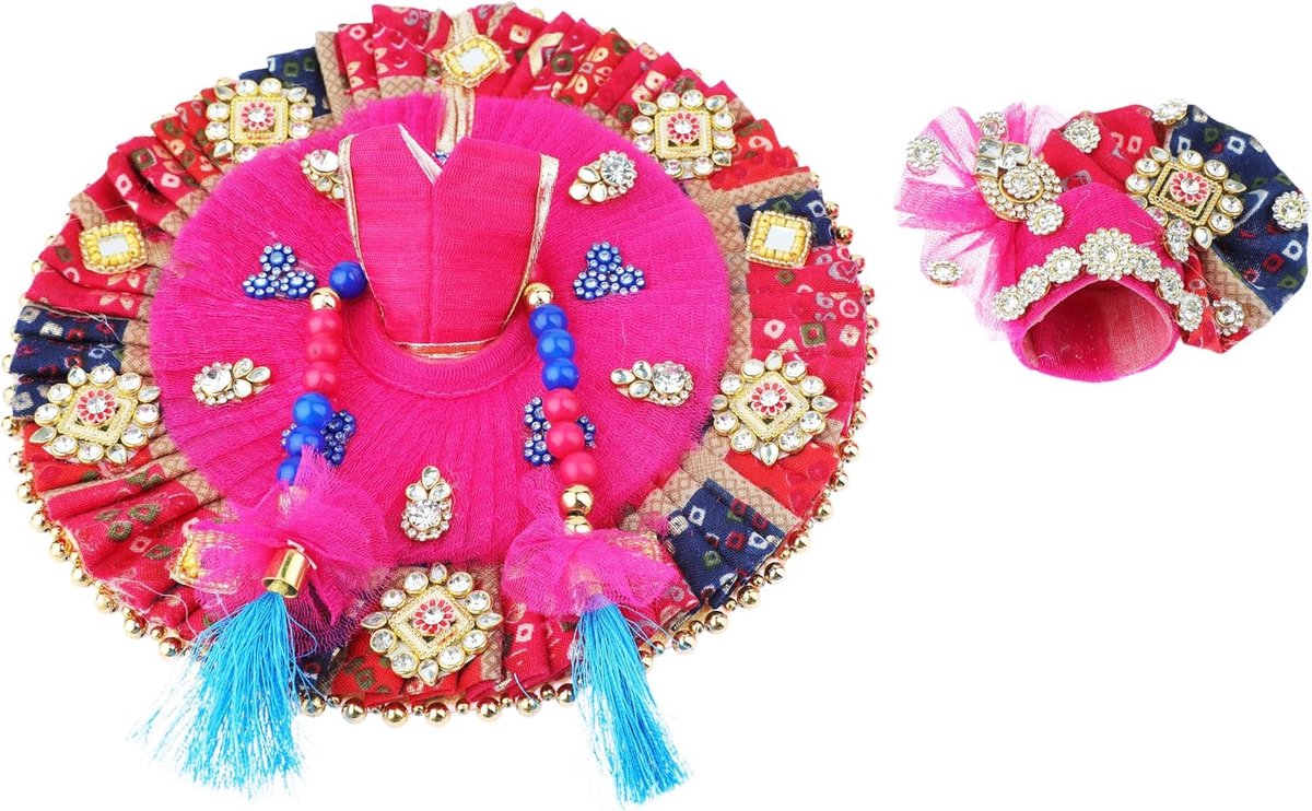 Laddu Gopal Dress Cloth Bhagwan Poshak of God Ball Gopal Kanha Krishna Kanhaiya Dev Vastra with Mukut for Metal Idol - ShopVlot