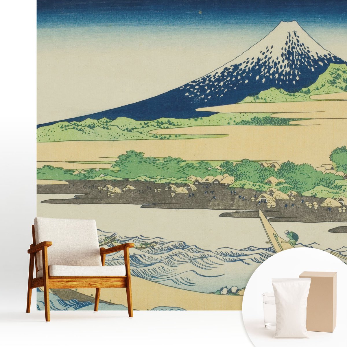 Wallfluent Fotobehang - Blauw Vliesbehang - 250x250 cm - Bergpanorama Muurschildering - Gang behang Landschappen - Fotobehang Vlies - Slaapkamer behang