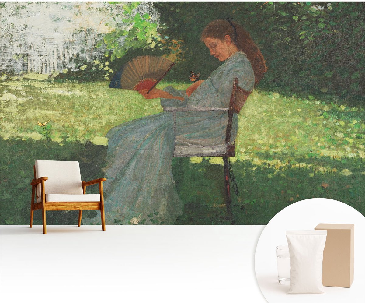 Wallfluent Fotobehang - Groente Vliesbehang - 416x254 cm - Zomerharmonie Fotobehang Vlies - Hal behang Landschappen - Muurschildering - Woonkamer behang