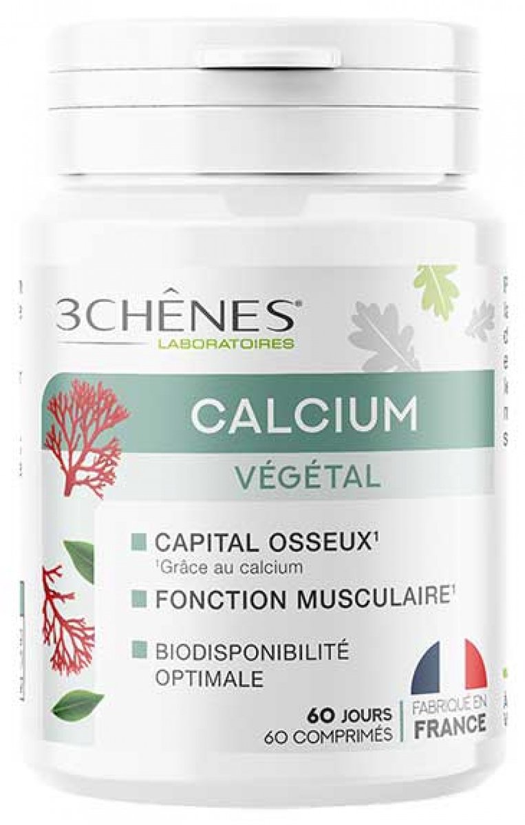 Les 3 Chênes Plantaardig Calcium 60 Tabletten