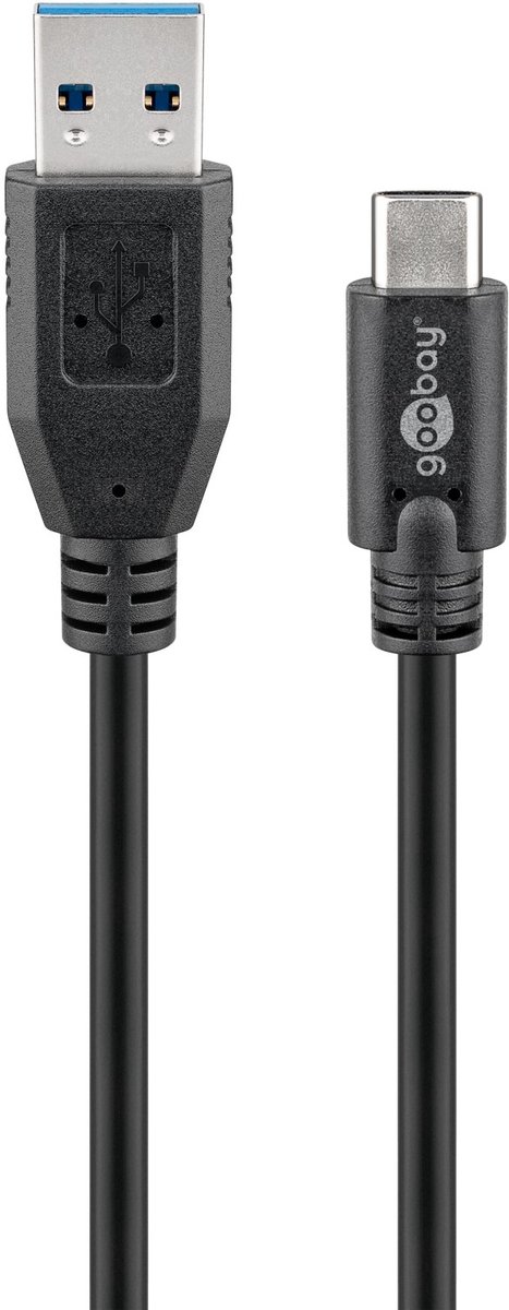 Image of Goobay laad- en datakabel USB-C naar USB-A 50 cm zwart voor 15 W en 5 Gbit/s