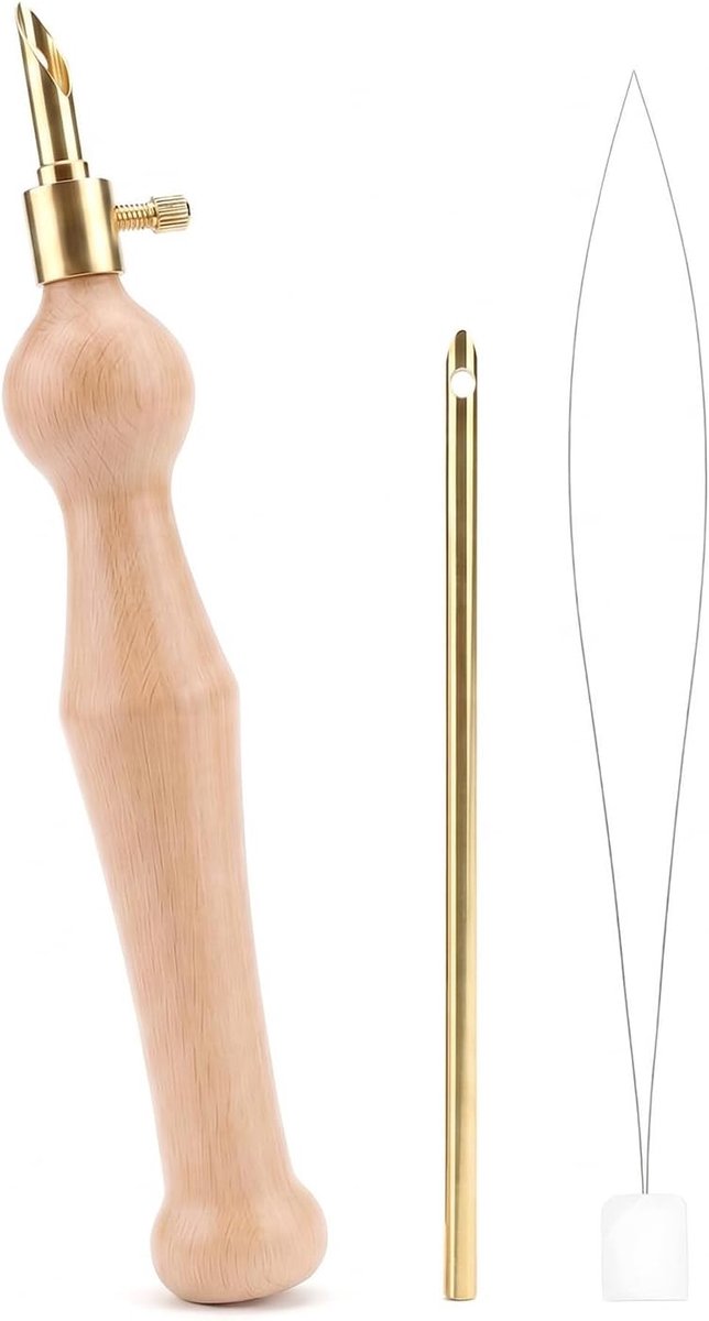 2 stuks creatieve punchnaalden voor beginners en volwassenen, borduurnaalden voor beginners, punchnaalden met houten handvat, borduurpennen voor doe-het-zelf-projecten