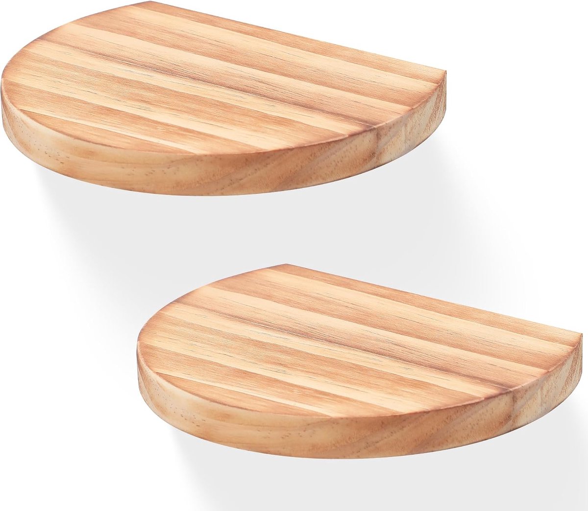 Zwevende Houten Planken, Mini-Wandrek in Compacte Stijl voor Kleine Voorwerpen, Hangende Wandrekdecoratie, 2er-Set (Verbrand Zwart)