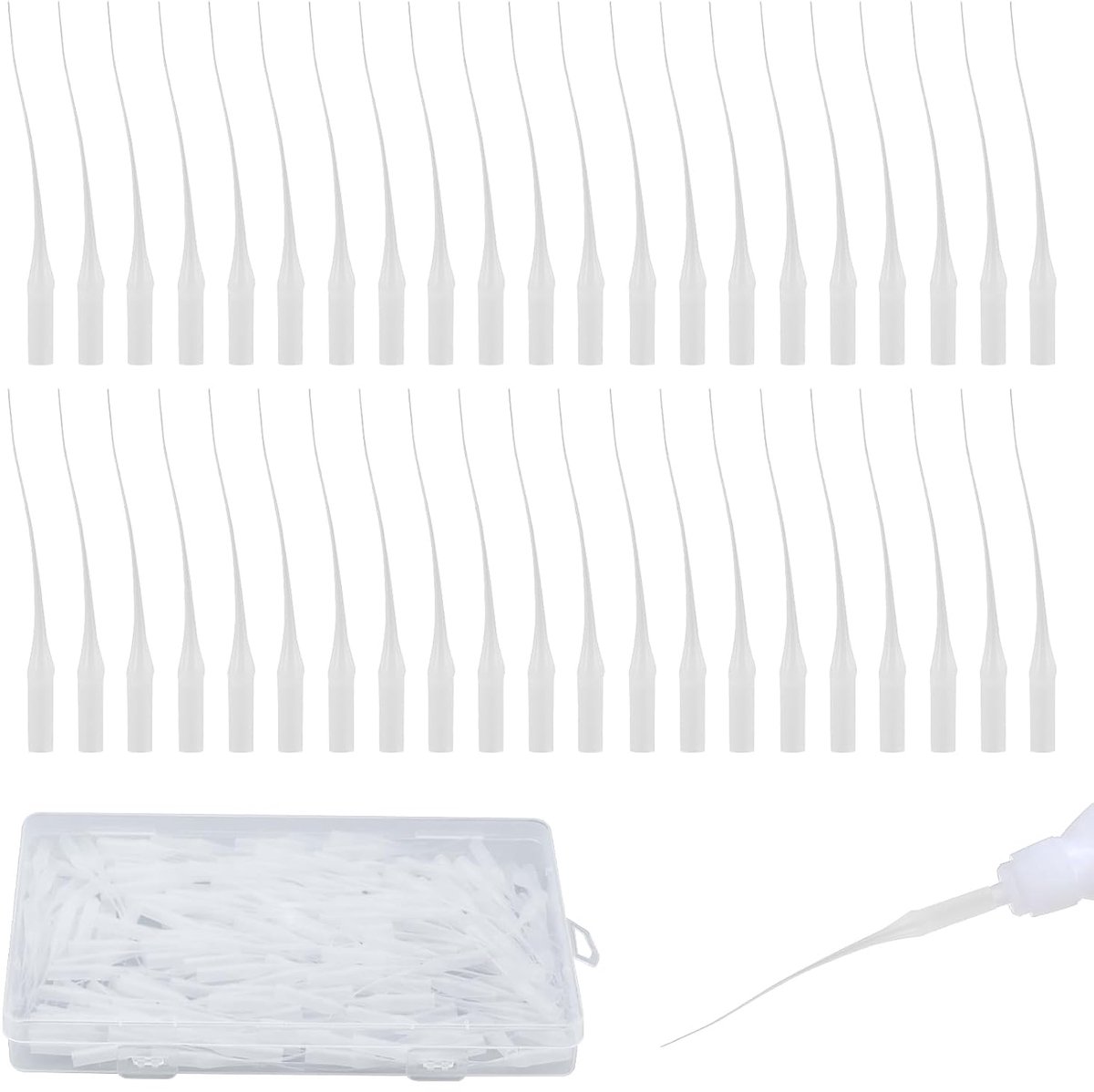 215 stuks lijmpitten, secondelijm, lijm, micro-tips, applicator, kunststof lijm, flessensluiting, applicator, pipet, druppeltips, laboratoriumdosering, plakdispenser