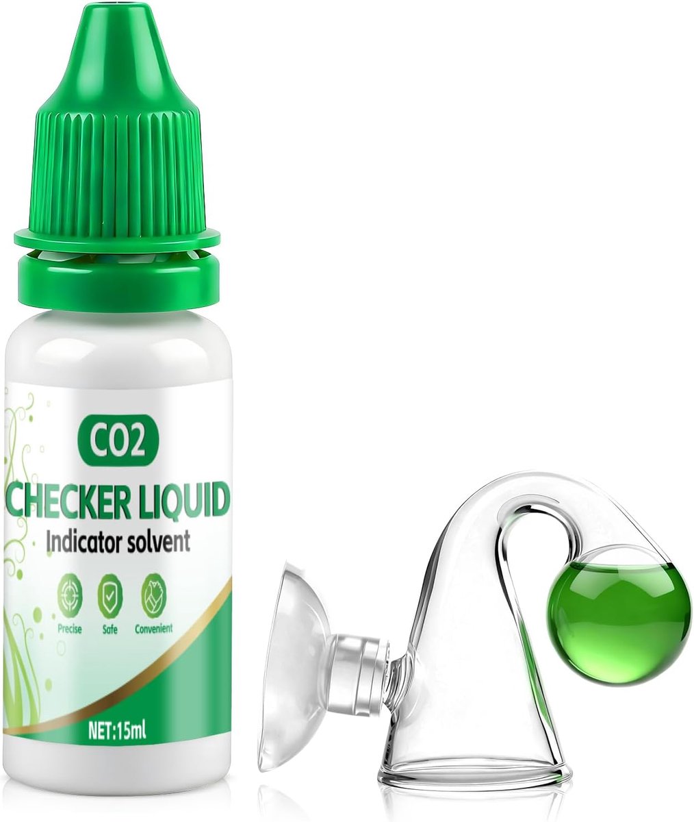Checker Liquid, CO2 Drop Checker, CO2-testaquarium voor nauwkeurige bepaling van CO2 in aquaria en beplante bassins, 15 ml
