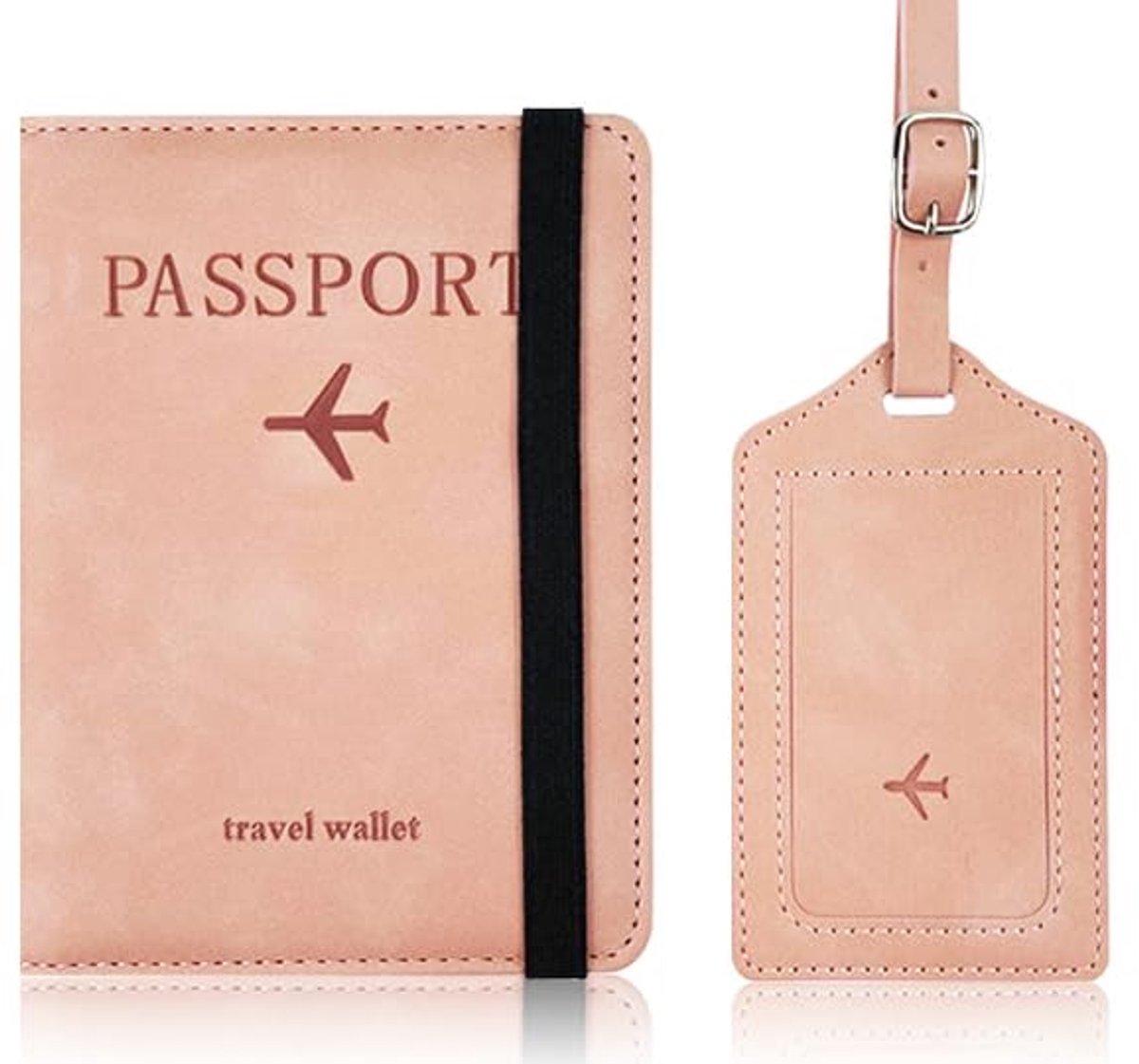 FitDA Paspoorthoes met Bagagelabel RFID-Bescherming met Band Unisex Roze - ShopVlot