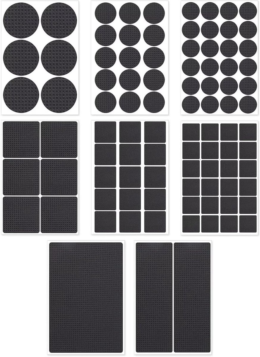 Pack of 93 Self-Adhesive Non-Slip Furniture Mats Round Rectangular Furniture Non-Slip Mats for Furniture Legs, Chair - ShopVlot