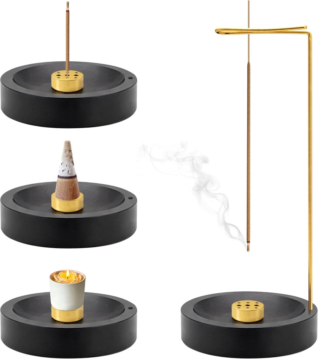 Rookvat met houten sokkel - modern design - geschikt voor yoga - sfeervolle decoratie - ShopVlot