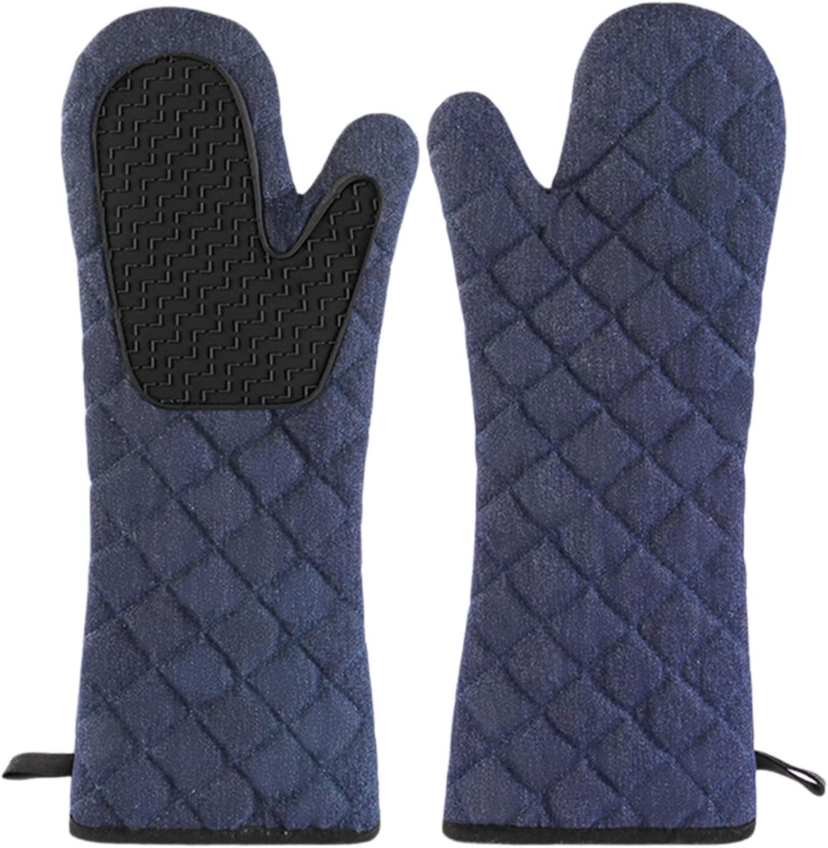 SnelShoppen - Set van 2 Extra Lange Ovenwanten 43x20 cm, Hittebestendig tot 260 °C, Antislip Siliconen, Katoenen Binnenkant, Pannenlappen voor Keuken,