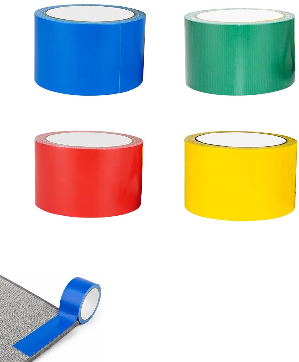 4 rollen versterkte stoffen tape, waterdicht en extra sterk, voor reparatie, afdichting en knutselen, 50 mm x 10 m - ShopVlot