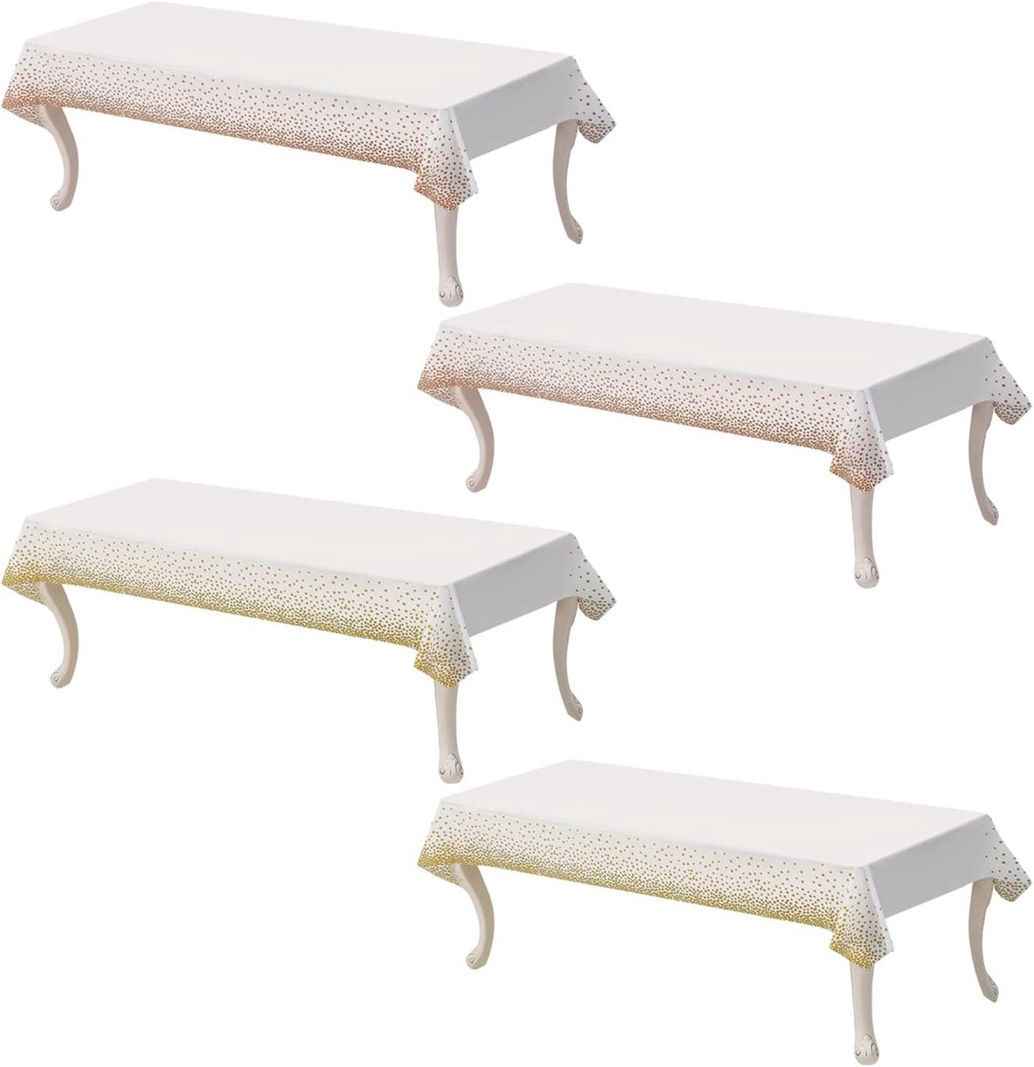 Set of 4 Small Dotted Tablecloths, Party Decorative Tablecloths, Waterproof Tablecloths, Rectangular Tablecloths - ShopVlot
